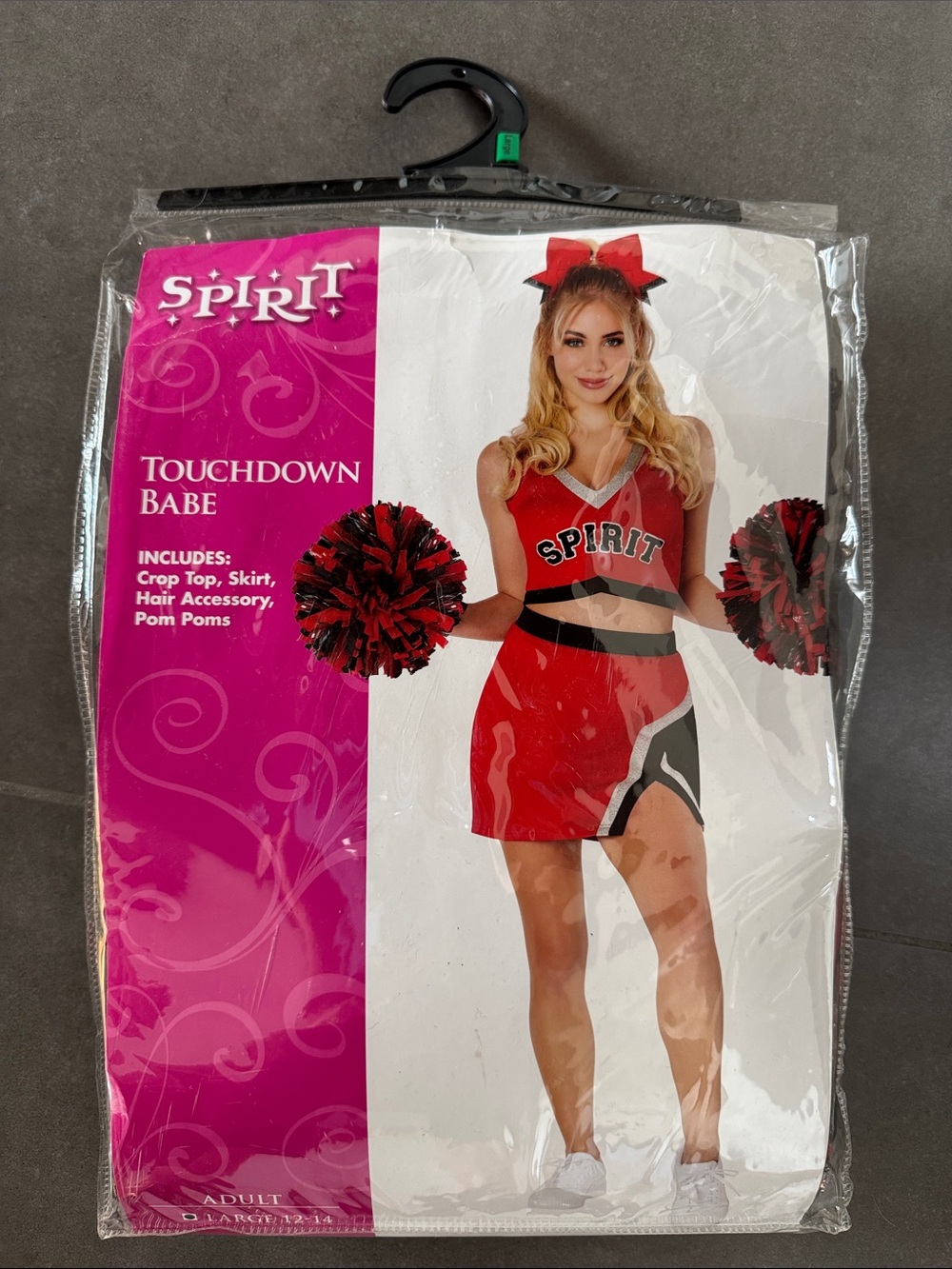 Spirit Red and Black Cheerleader Costume Set. Missing bow